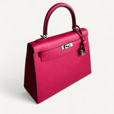 Bolsa Hermès Kelly 25 Epsom Verso Framboise/Prun com Ferragens Gold