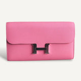 Bolsa Hermès Constance Wallet To Go Epsom Rose Azalee com Ferragens Palladium