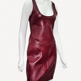 Vestido Mugler de Couro Vinho Dark Cherry