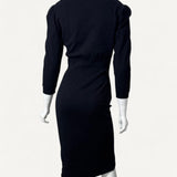 Vestido Moschino Preto com Botões Frontal