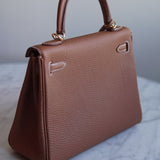 Bolsa Hermès Kelly 25 Togo Gold com Ferragens Gold