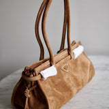 Bolsa Prada Bonnie Camurça Lambskin Marrom Canela