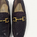 Mocassim Salvatore Ferragamo Croco Burgundy