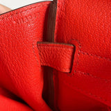 Bolsa Hermès Birkin 30 Togo Orange com Ferragens Gold