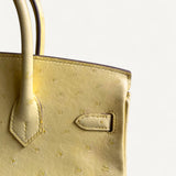 Bolsa Hermès Birkin 25 Ostrich Limoncello com Ferragens Palladium