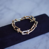 Pulseira Tiffany Elos Grandes com Diamantes Rose Gold