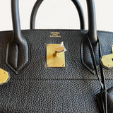 Bolsa Hermès Birkin HAC Togo Noir com Ferragens Gold
