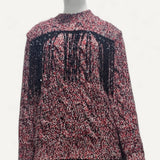 Suéter Prada Fringed-Beads Wool-Blend