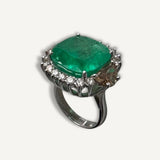 Anel de Esmeralda Colombiana e Diamantes Fancy Brown