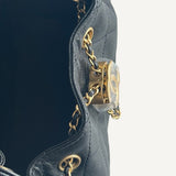 Bolsa Chanel 25 Mini Caviar Preta com Ferragens Douradas