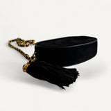 Bolsa Chanel Vintage CC Oval Tassel Crossbody Preta