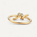Anel Tiffany Knot de Duas Voltas em Ouro Amarelo com Diamantes