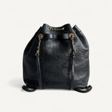 Mochila Chanel Croco Embossed Backpack Preta