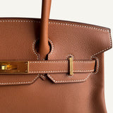 Bolsa Hermès Birkin Shoulder Light 29 Evercolor Gold com Ferragens Gold