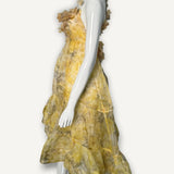 Vestido Zimmermann Assimétrico com aplicações florais Amarelo