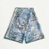 Lenço Hermès em Seda Les Folies du Faubourg Bleu Electrique | Ardoise | Blanc