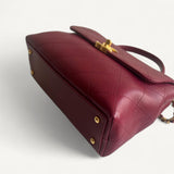 Bolsa Chanel Medium Trendy CC Burgundy com Ferragens Douradas