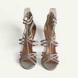 Sandália Aquazzura em Glitter Prata