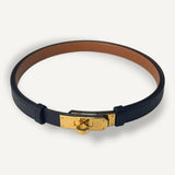 Cinto Hermès Kelly Belt Epsom Noir com Ferragens Gold