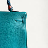 Bolsa Hermès Kelly 32 Vert Verone com Ferragens Palladium