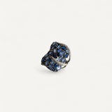 Anel em Ouro Branco 18k com Mix de Safiras  e Diamantes