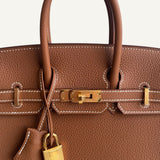 Bolsa Hermès Birkin 25 Togo Gold com Ferragens Gold