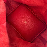 Bolsa Hermès Picotin 18 Clemence Rouge Moyen com Ferragens Gold
