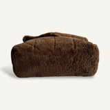 Bolsa Saint Laurent Lou Lou Shearling Brown com Ferragens Douradas