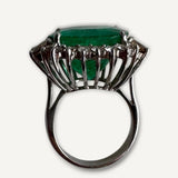 Anel de Esmeralda Colombiana e Diamantes Fancy Brown