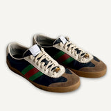 Tênis Gucci Web Accent Couro Marrom I Preto