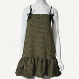 Vestido Ganni Mini de Lã Xadrez