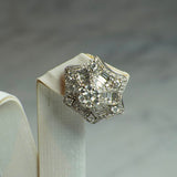 Brinco Full Diamond Flor Hexagonal 3,98CT