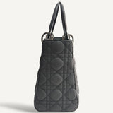 Bolsa Christian Dior Cannage Lady Dior Cinza Medium