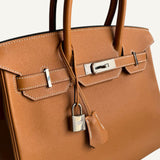 Bolsa Hermès Birkin 30 Epsom Toffee com Ferragens Palladium