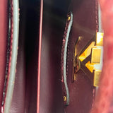  Bolsa Louis Vuitton Mini Capucine Croco Burgundy com Ferragens Douradas