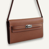 Bolsa Hermès Kelly Classique To Go wallet Epsom Gold com Ferragens Palladium