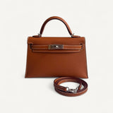 Bolsa Hermès Mini Kelly Epsom Gold com Ferragens Gold