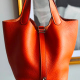 Bolsa Hermès Picotin 18 Orange com Ferragens Palladium