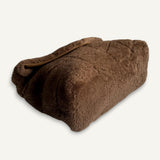 Bolsa Saint Laurent Lou Lou Shearling Brown com Ferragens Douradas
