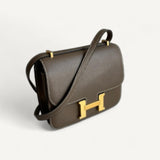 Bolsa  Hermès Constance 18 Swift Etoupe com Ferragens Gold