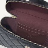 Bolsa Chanel Black Small Caviar Vanity com Ferragens Douradas