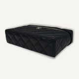 Bolsa Chanel Black Small Caviar Vanity com Ferragens Douradas