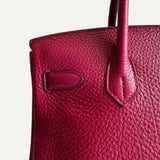 Bolsa Hermès Birkin 30 Togo Rouge Grenat com Ferragens Palladium
