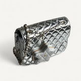 Bolsa Chanel Mirror Backpack w/ Star Coin Calfskin Prata