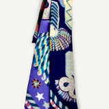 Twilly Hermès Epaulettes De Gala Seda Bleu Marine Jaune Paula