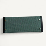 Bolsa Hermés Kelly 28 Toile Quadrille Vert com Ferragens Palladium
