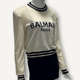 Suéter Balmain em Lã Off-white com logomarca