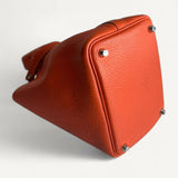 Bolsa Hermès Picotin 18 Clemence Orange com Ferragens  Palladium