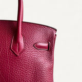 Bolsa Hermès Birkin 30 Togo Rouge Grenat com Ferragens Palladium