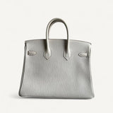 Bolsa Hermès Birkin 25 Togo Gris Perle com Ferragens Gold
